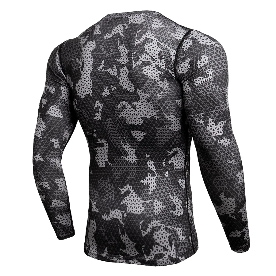 2019 Quick Dry Rashgard Male Gym Crossfit T Shirt Long Sleeve Sport Men Camouflage Fitness Top Training Running | Спорт и