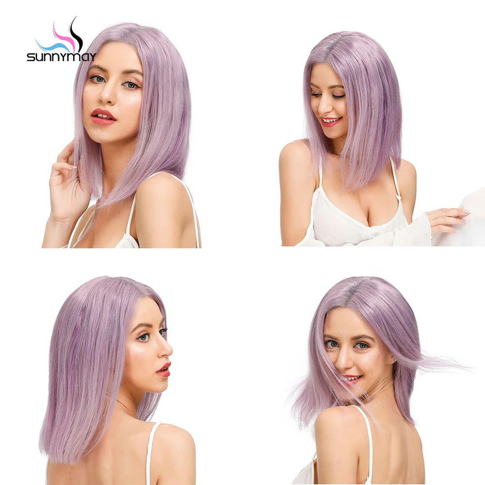 Sunnymay 13x4 цветные кружевные передние парики из человеческих волос короткий парик