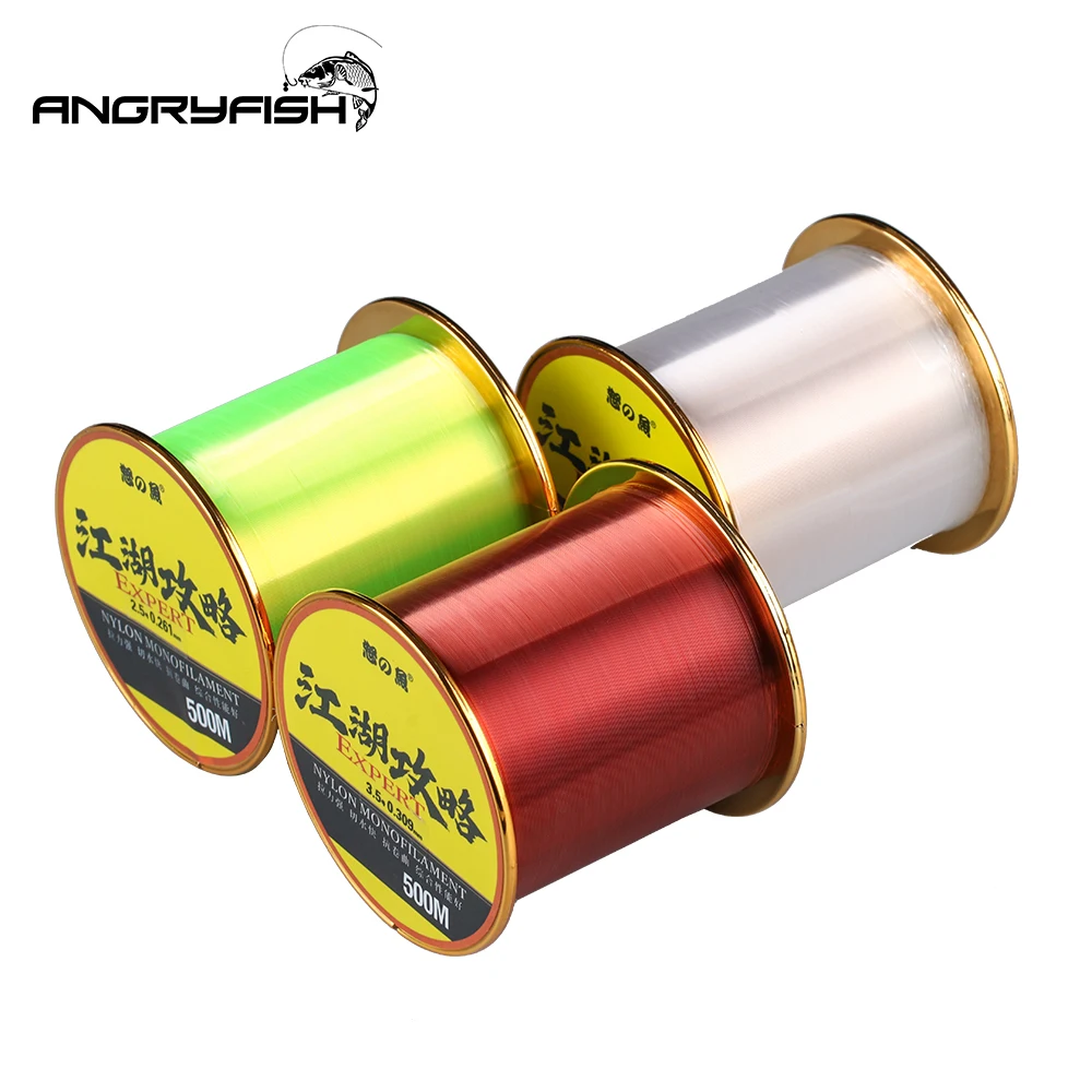 Леска рыболовная Angryfish из нейлона 500 м суперпрочная для ловли карпа | Спорт и