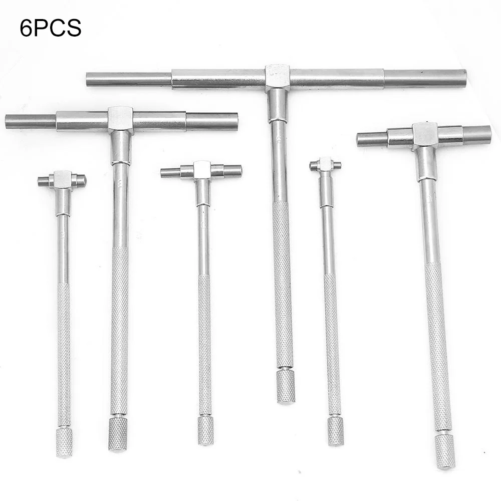 

6 шт., телескопический Внутренний Калибр, набор микрометров для измерения отверстий, диаметром 8-150 мм, для внутренних элементов