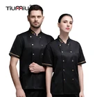 Женская и мужская куртка шеф-повара для кухни, ресторана, униформа для повара, летняя дышащая рубашка шеф-повара, ресторанная пекарня, фартук для отеля, шляпа, рабочая одежда