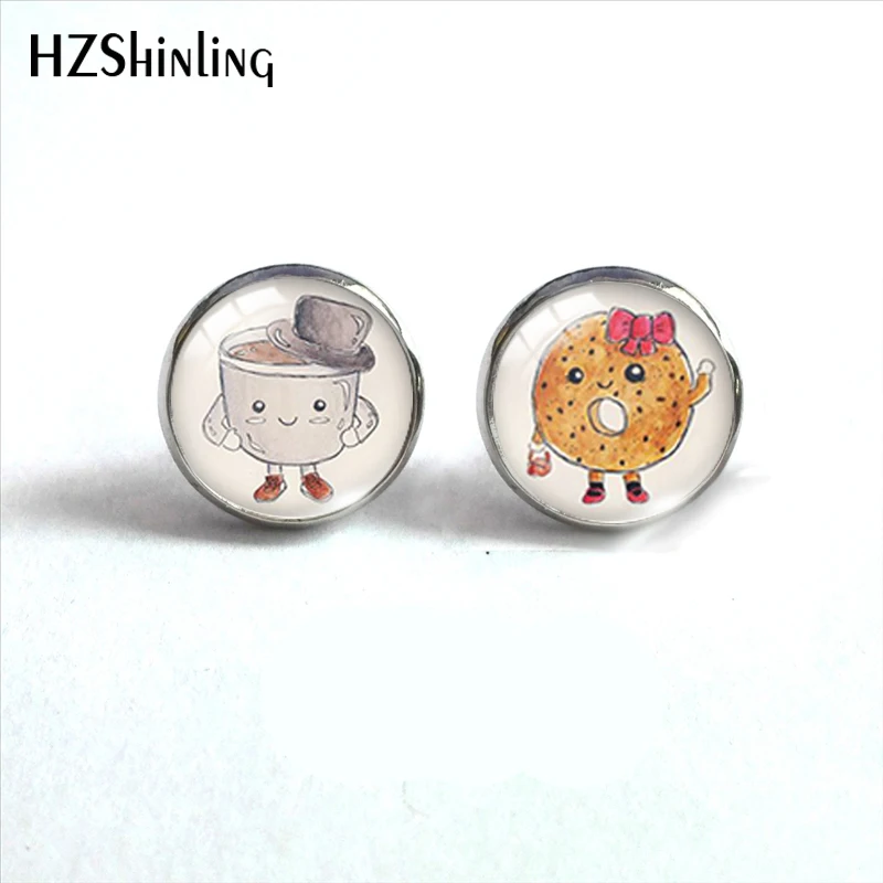 Новинка 2019 красочные милые круглые серьги в виде пончика милый дневной чай и