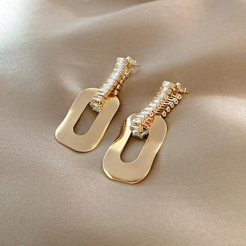 

Exquisite Luxury Micro Inlaid Zircon Geometric Square Earrings For Woman Korean Fashion Women Earrings Party Unusual Jewelry