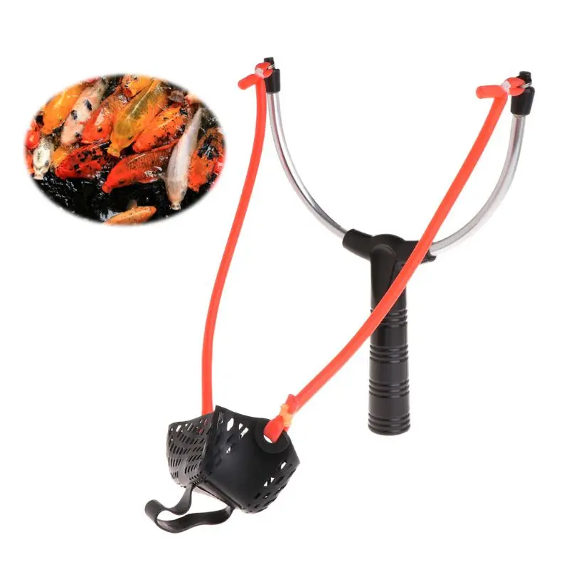 Рыболовная приманка Slingshot Thrower алюминиевый сплав эластичный мощный катапульты