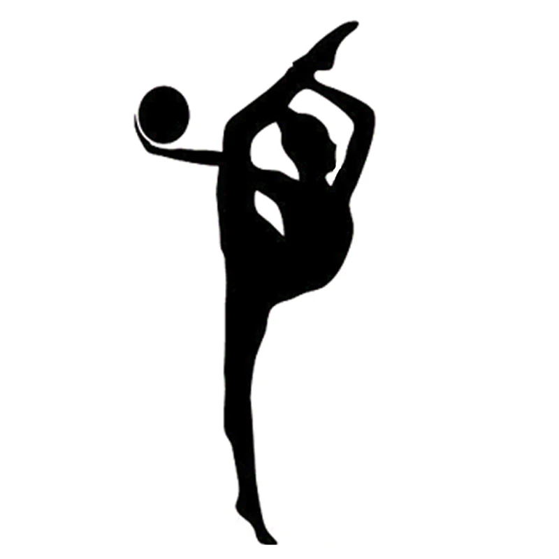 

Fashion Gymnastics Sport Car Sticker Vinyl Black/Silver Silhouette 13cmx7cm