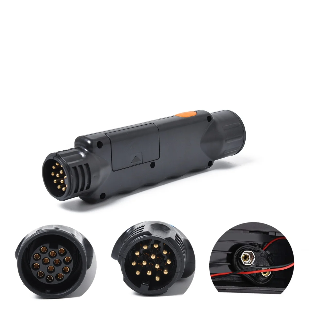 

7 Way Round RV Blade Trailer Light Connector Adapter Plug + Socket Boat Black NEW Auto parts accessories