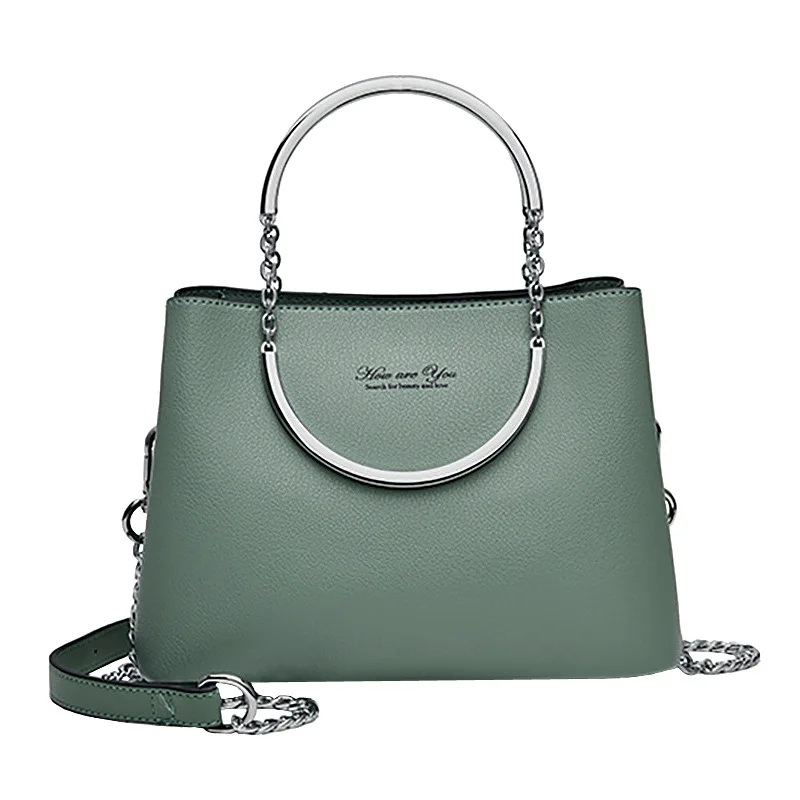 

Excellent WOMEN'S Bag 2020 New Style Metal Handle Multilayer Handbag Korean-style Simple Shoulder Bag with Chain