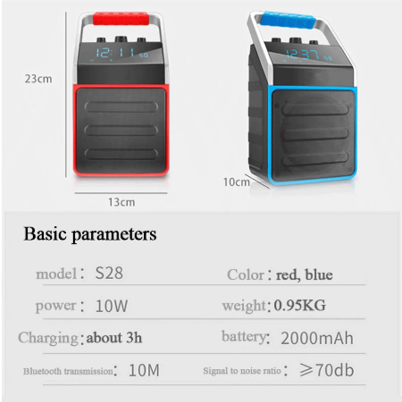 

S2 Outdoor Wireless Bluetooth Speaker Square Dance Audio Overweight Subwoofer Portable Small Portable Large Volume Player