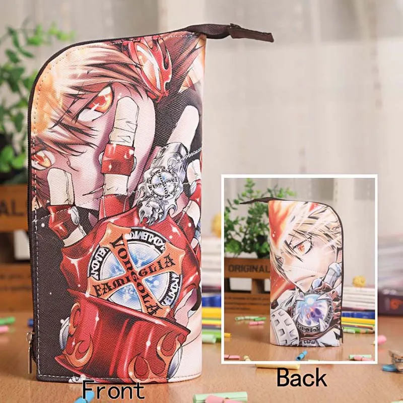 

Anime Hitman Reborn Waterproof PU Leather Stationery Pouch/Brush Pot/Pen Holder/Pencil Case Bag/Office School Supplies