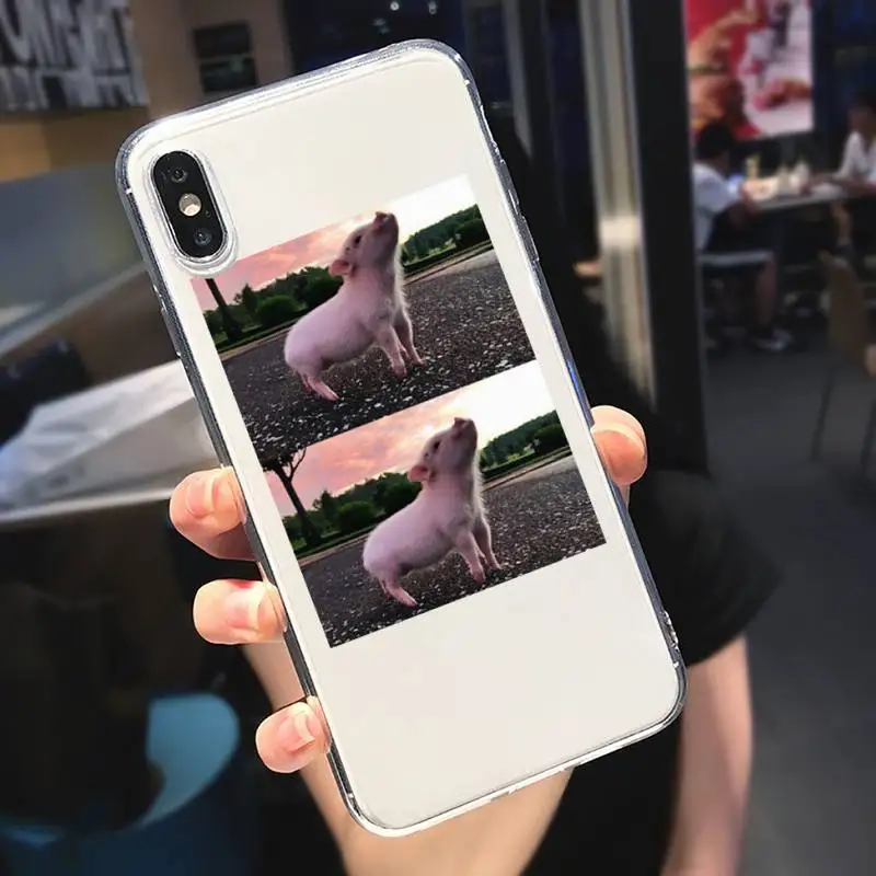 

Pink Pet Cute Little Pig Lovely animal Phone Case Transparent for iPhone 6 7 8 11 12 s mini pro X XS XR MAX Plus