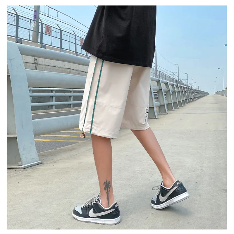 

FOJAGANTO Summer Men's Casual Shorts Stitching Contrast Color Five-Point Shorts Loose Young Students All-Match Simple Clothing