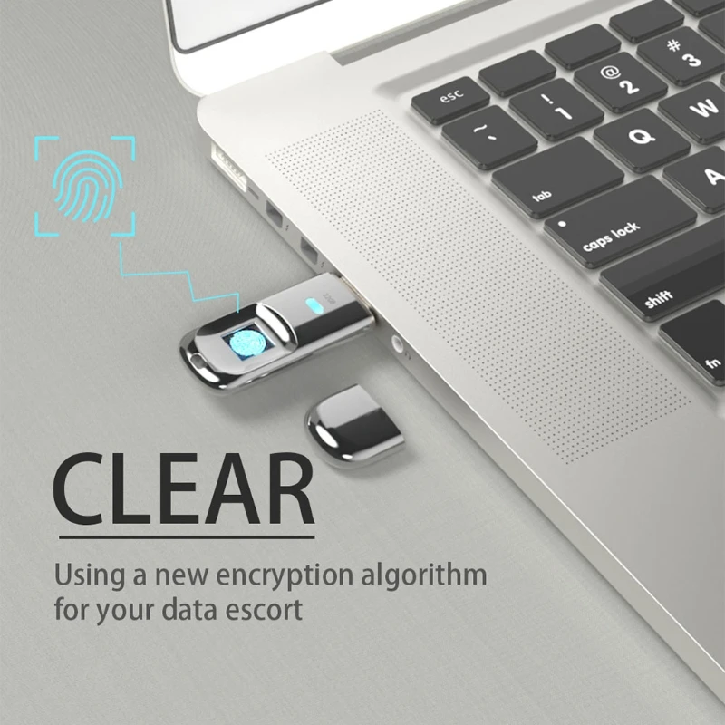 

20CB Portable Fingerprint Encryption Code U Disk Flash Drive 32G/64G/128G USB2.0 High Speed Drive Storage Memory Key USB