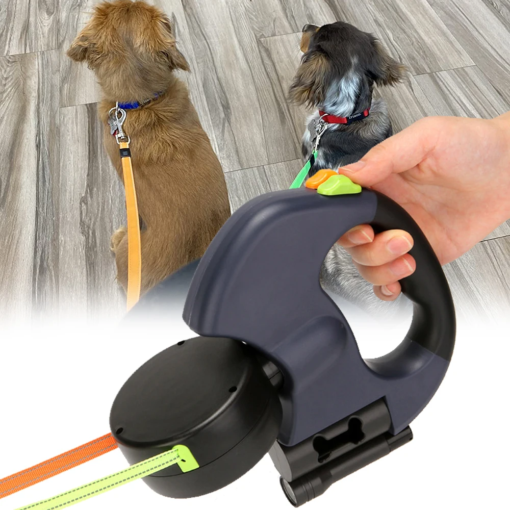 

Double Dog Leash Retractable Roulette Leash Pet Walking Lead Small And Big Dog Traction Rope 3M Long Leashes For Two Dogs