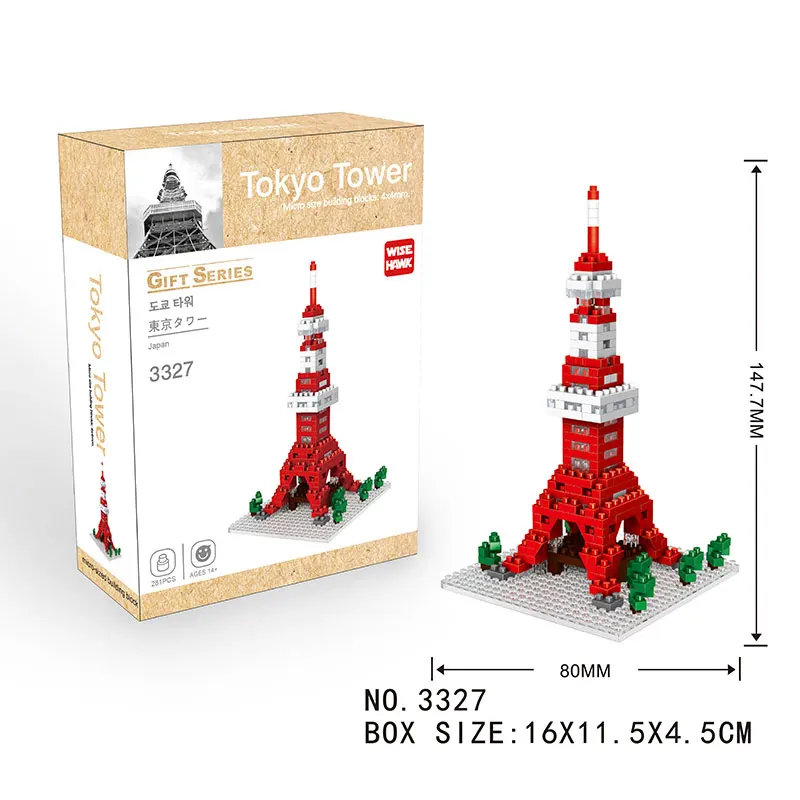 Фото WiseHawk Hot World Famous Architecture Micro Bricks Sphinx Big Ben DIY Intelligence Diamond Model Mini Building Blocks Kids Toys №5