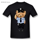 Мультяшная полиция Мишка Тедди футболка Повседневная Мужскаяженская футболка