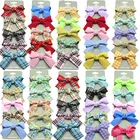 Милые однотонные заколки в виде сетки для девочек, 10 шт.2 карточки, Детский галстук-бабочка, креативные заколки ручной работы, модные аксессуары для волос для детей