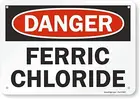Опасность: хлорид железа, металлический знак, 8x12 дюймов