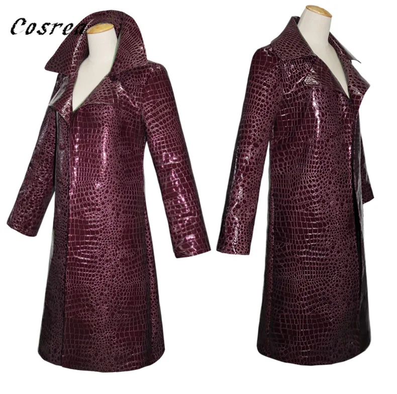 Мужской костюм Джокера для косплея тренчкот фиолетовая куртка рубашки с