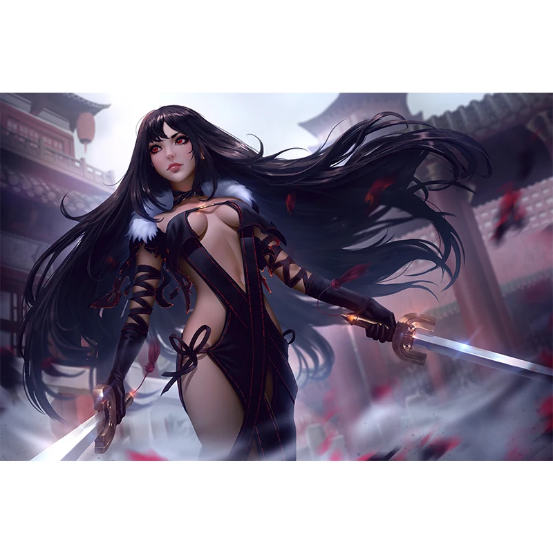 Холст с рисунком Hancock KDA D.VA голая сексуальная девушка Art плакат рамкой 40x60 50x70 60x90 3D
