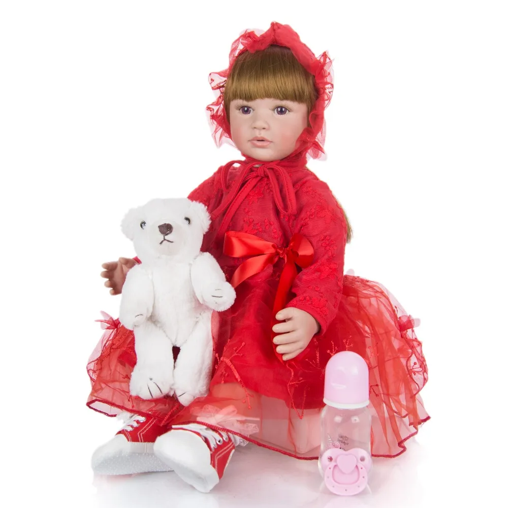 

Кукла реборн с длинными волосами, мягкая силиконовая элегантная кукла-младенец принцессы, 60 см, подарок на день ребенка