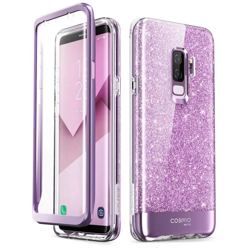 i blason for samsung galaxy s9 plus case cosmo full body glitter marble bumper protective cover with built in screen protector free global shipping