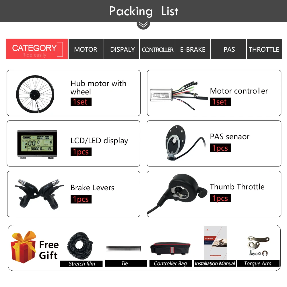 Snow Electric Bicycle Conversion Kit 20 26 inch 36V 500W Front Brushless Hub Motor Wheel 4 color for Fat Bike | Спорт и развлечения