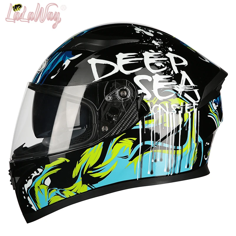 

Full Face Motorcycle Street Bike Helmet with Removable Winter Neck Scarf，Helmet for Men Women Moto