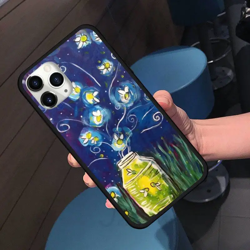 

Beautiful animal Firefly painting Phone Case for iPhone 11 12 pro XS MAX 8 7 6 6S Plus X 5S SE 2020 XR Soft silicone accessories