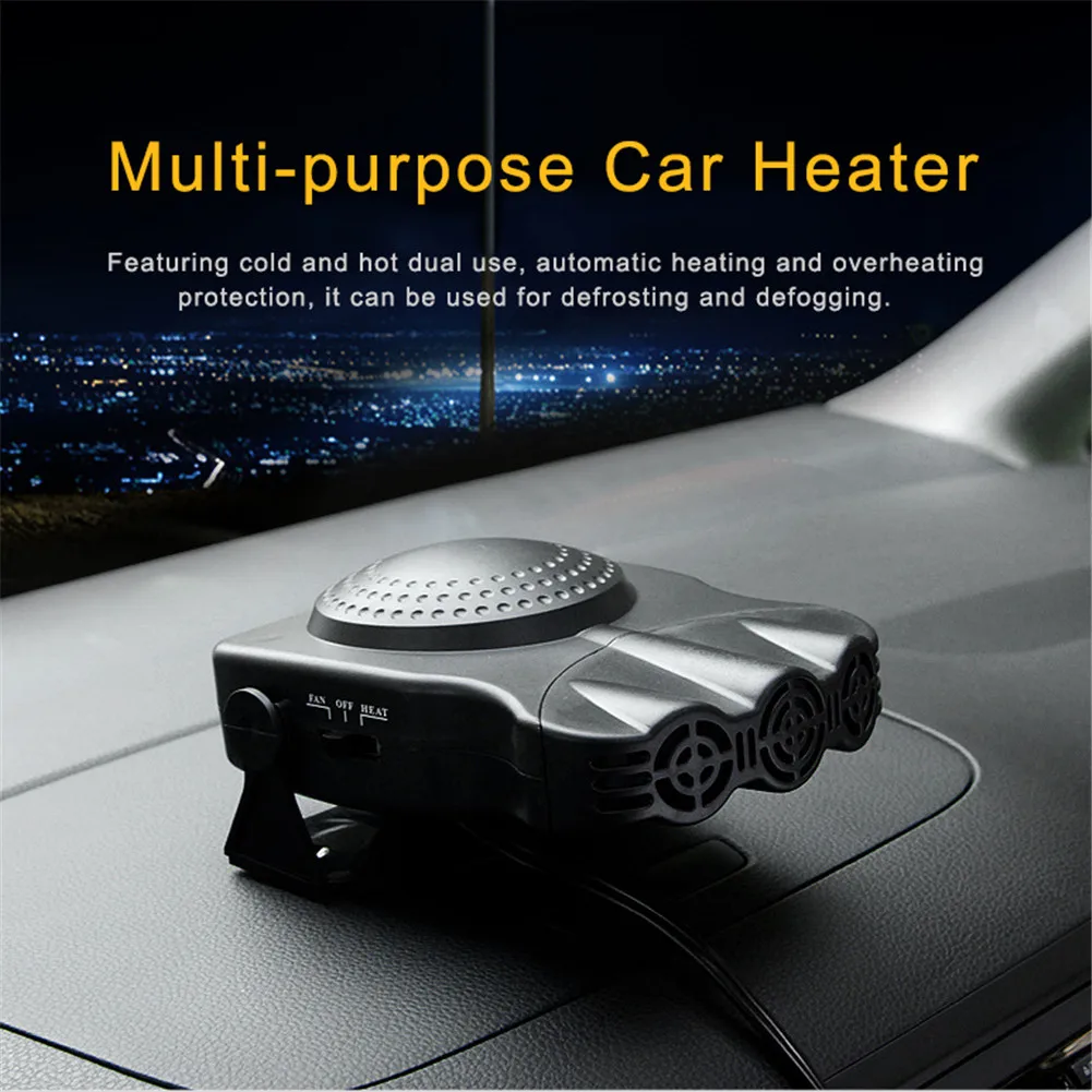 

12V 150W Parking Air Heater Multi-Purpose Car Ceramic Heater Cooling Fan 3 Holes Defroster Defogger Snow Removal Tool Demister