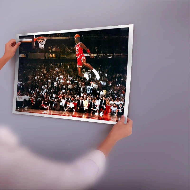 Современный художественный холст Майкл Джордан Бесплатная броска Dunk настенная