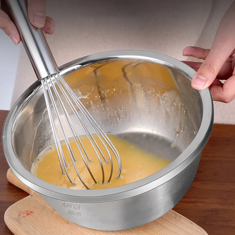 Миска для смешивания из нержавеющей стали 304 (5 комплектов) нескользящая миска