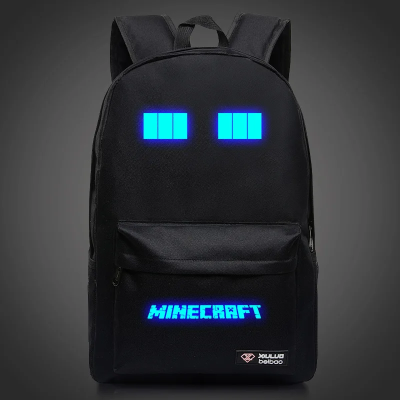 Светящийся рюкзак MINECRAFT женская сумка мужской для ноутбука школьные сумки