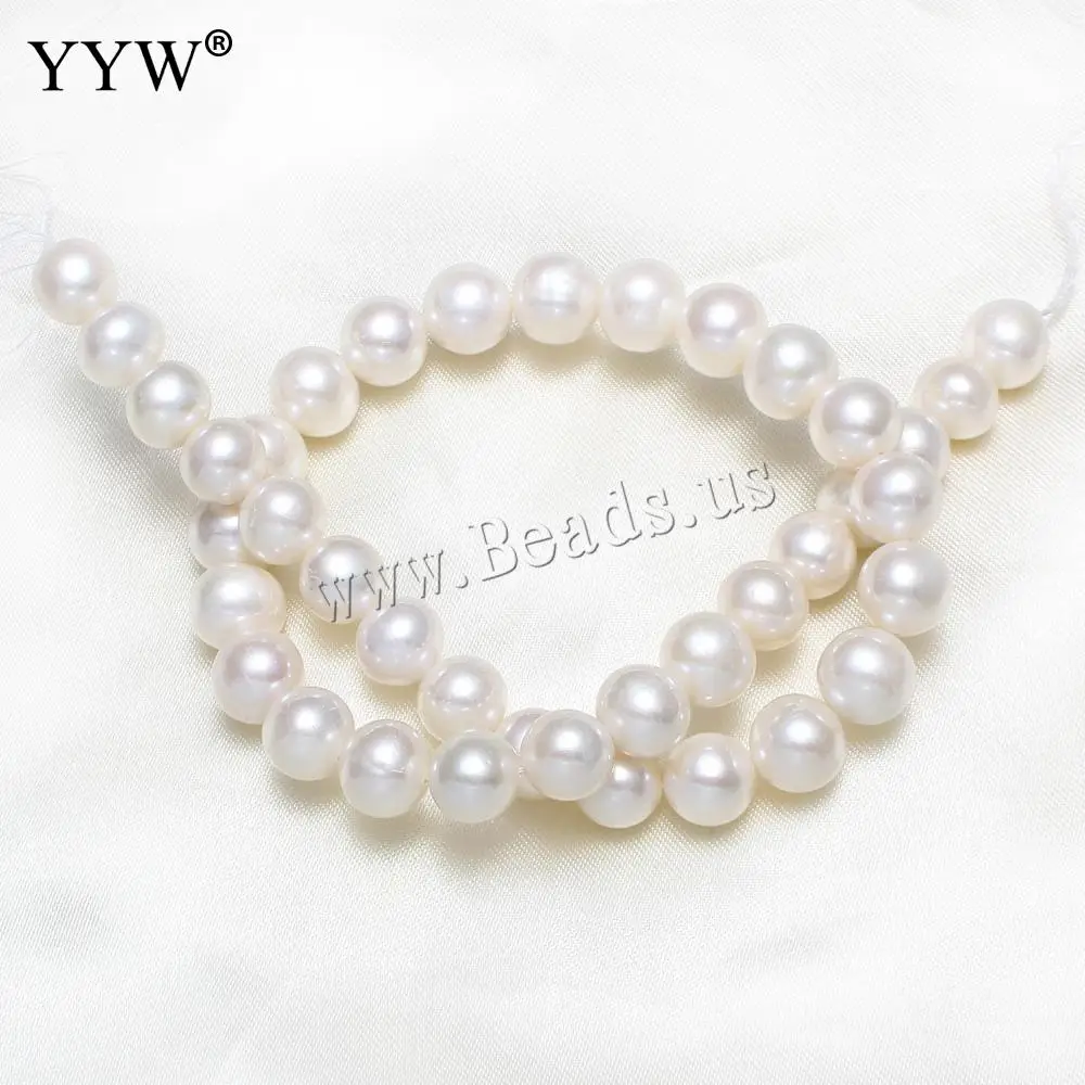 

Natural Freshwater Pearl White Round Shape Can Be Diy Or Handmade Fashion All-Match The Beads Size Approx 11-12mm Sold By Strand