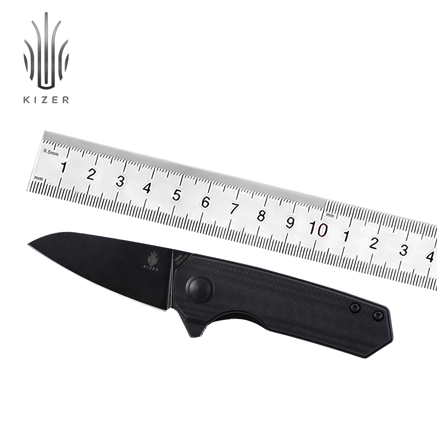 Карманный нож Kizer Lieb V2541N5 новинка 2021 стальное лезвие Black Stonewash N690 с черной ручкой G10