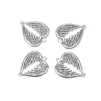 5pcspack antique heart wing feather pendant charms zinc alloy necklace party jewelry women men diy findings accessory