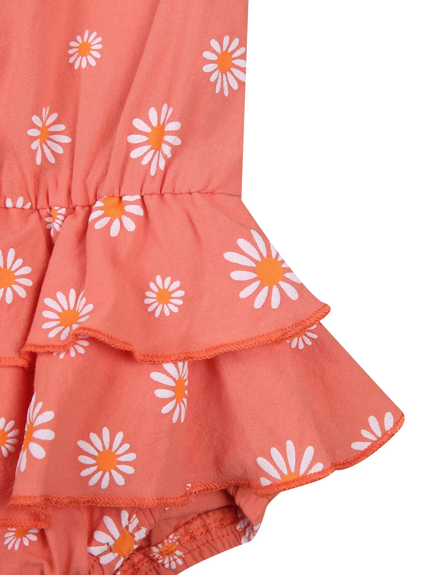 

Toddler Girls Romper Sleeveless Top Pleated Crotch Buttons Back Button Floral Flouncing Clothes Headband Summer Daily Wear