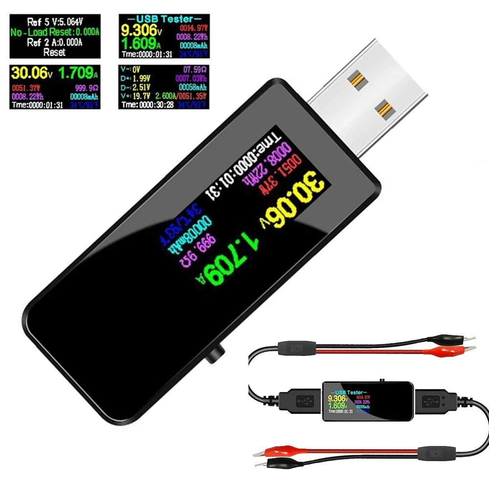 

Цифровой USB Вольтметр Амперметр с индикатором внешнего аккумулятора, 5 А