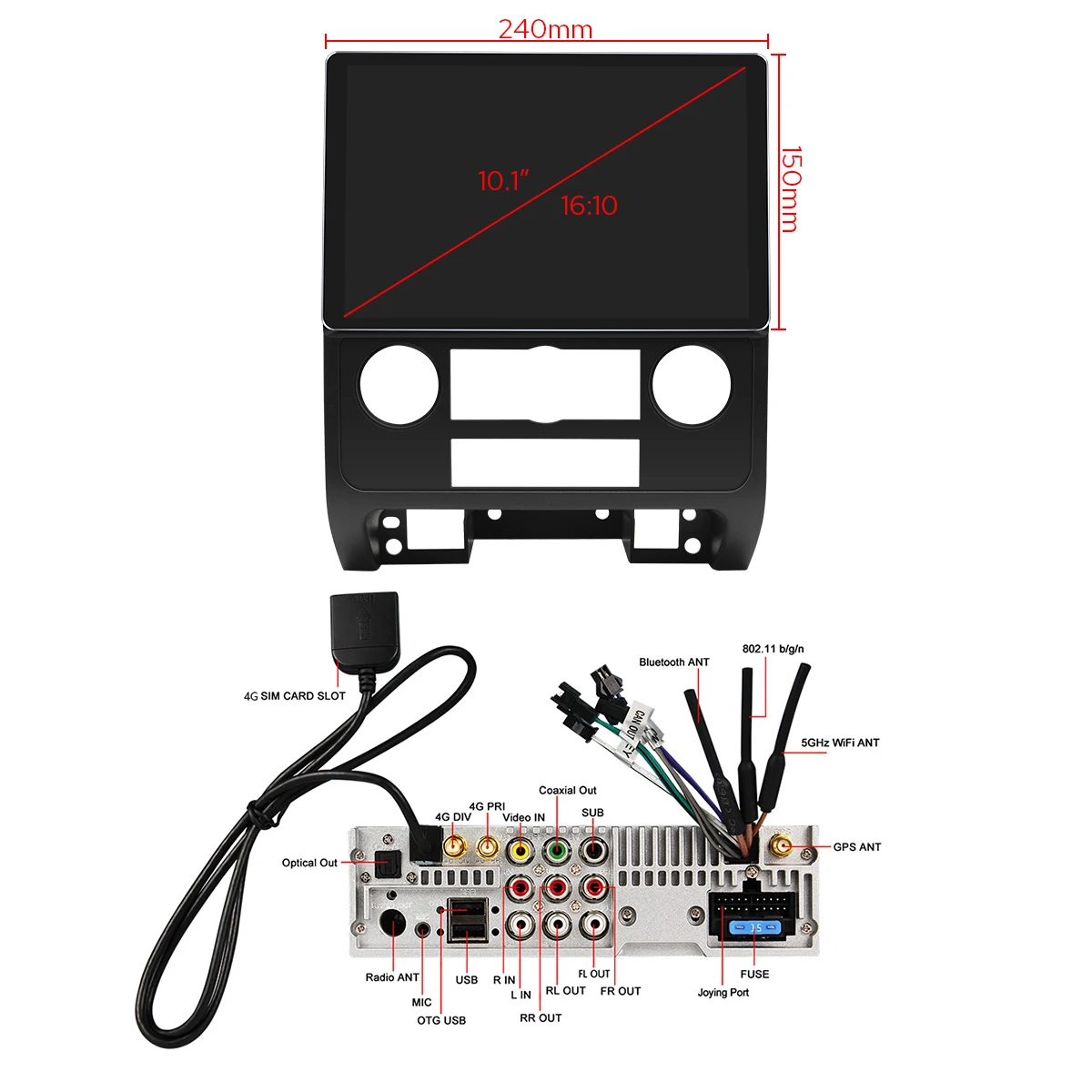 구매 안드로이드 10 자동차 라디오 스테레오 헤드 유닛 포드 이스케이프 2007-2012 멀티미디어 플레이어 초박형 화면 무선 안드로이드 자동