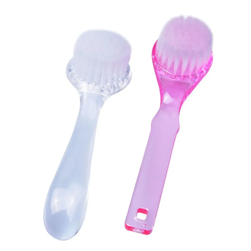 

Plastic Nail Dust Clean Brush Round Art Make Up Washiong Brush With Cap Manicure Pedicure Nail Tools Random Color