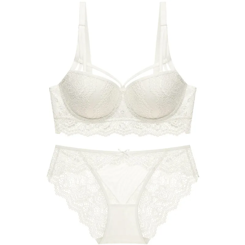 Женский комплект нижнего белья хлопковый с бюстгальтером пуш-ап и трусиками
