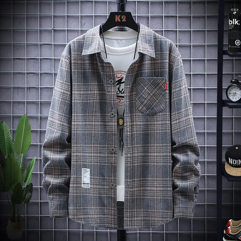 

men's shirts in the spring and autumn long sleeve cardigan leisure paragraph gauze of middle-aged and young men shirts