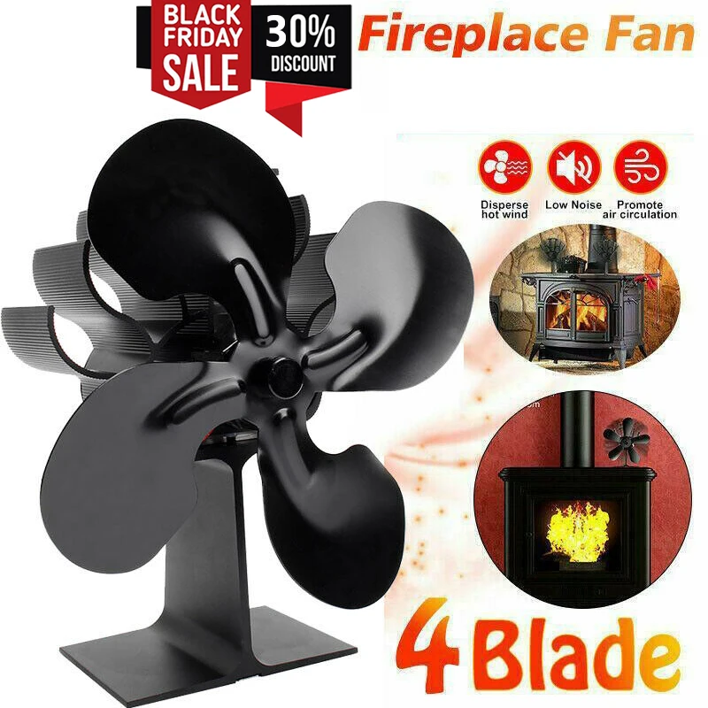 

4 Blades By Your Fireplace Wood Burning Stove Or Pellet Stove Effectively Dispersing Warm Air Around Room Electric Stove Fan