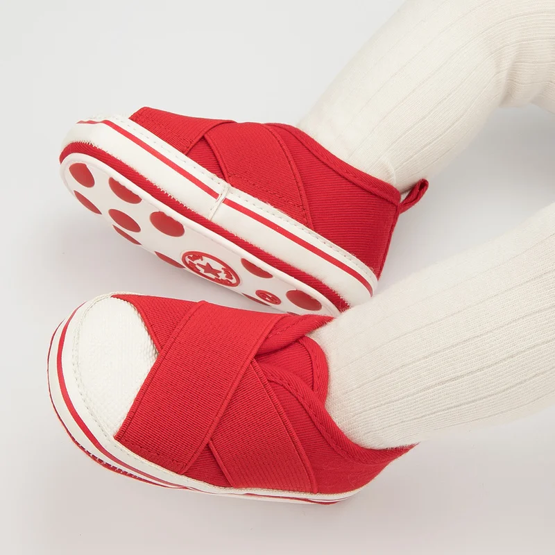 Детская парусиновая обувь со звездами на резиновой подошве липучке для