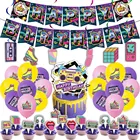 Украшение для дискотеки в стиле 90-х годов, причудливые вечерние принадлежности для рок-музыки, шары в стиле хип-хоп для вечерние в стиле 90-х, одноразовая посуда для маскарада