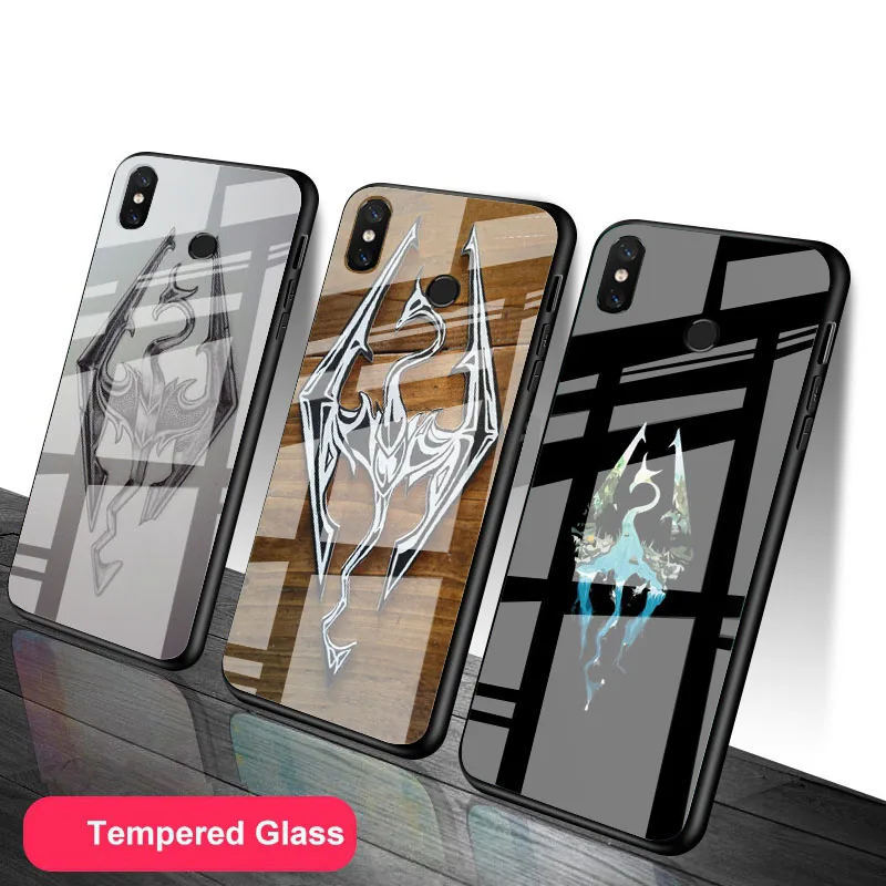 С принтом логотипа Skyrim чехол из закаленного стекла для телефона Red mi 5 плюс 7A 8A 9A 6Pro