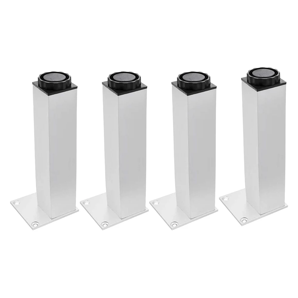 

4PCS18mm Adjustable Square Furniture Legs Cabinet Sofa 350mm Silver Aluminum alloy
