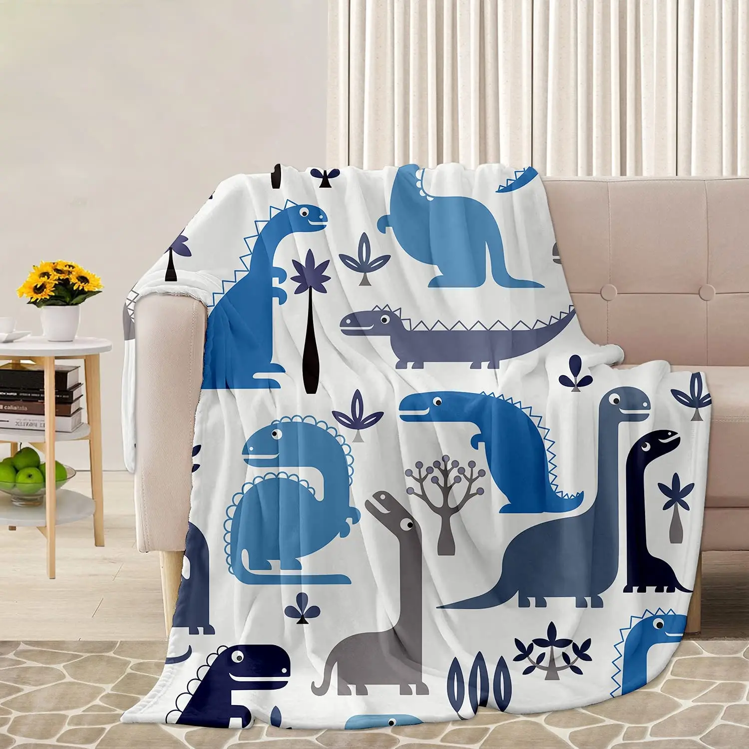 

Dinosaur Blanket for Boys Girls Cute Dinosaur Plush Throw Blanket, Super Soft Fleece Flannel for All Seasons, Dino Gift for Kids