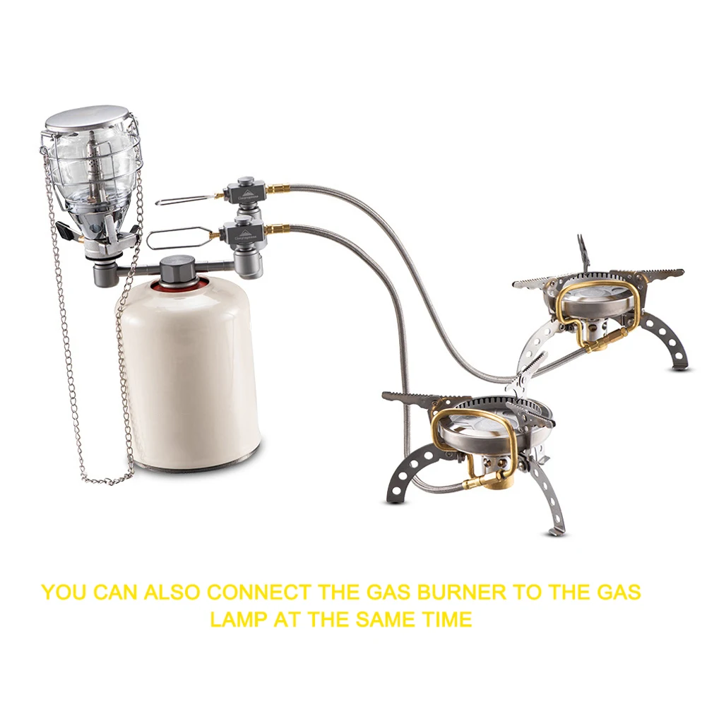 

CAMPINGMOON Cylinder Adapter Aluminum Alloy 1-in-2 Adapters Nozzle Bottle Convertor Gases Lamp Stoves AdaptersStable Bracket