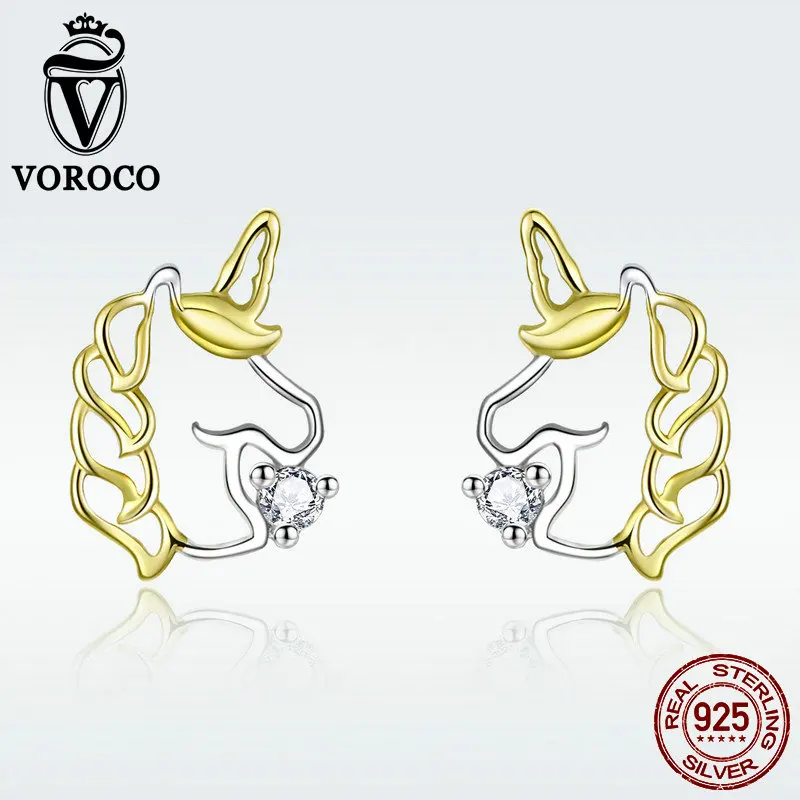 Женские серьги с единорогом WOSTU из стерлингового серебра 925 пробы ювелирные