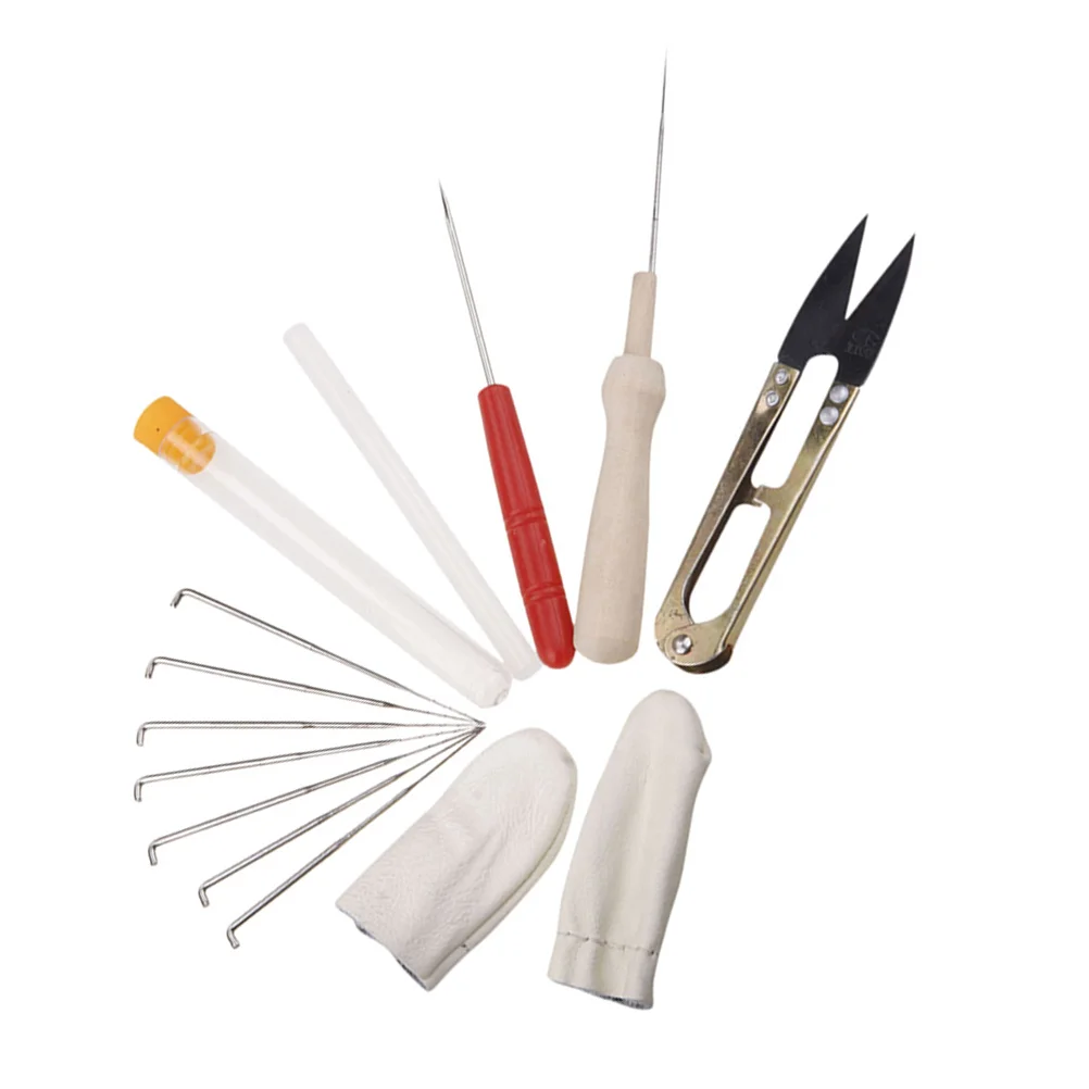 

Needle Felting Starter Kit Set Includes Felting Pad & Needles & Scissor & Wooden Felting Handle & Awl & Finger Stall & Glue